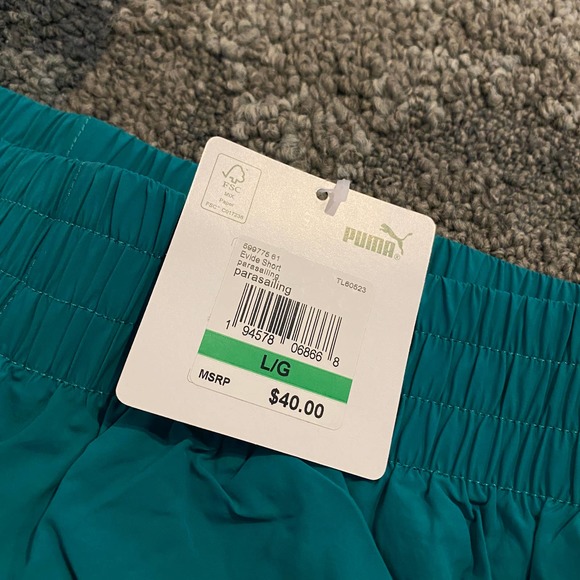 Puma Teal Activewear Shorts NEW Women's Size Large - Picture 2 of 5